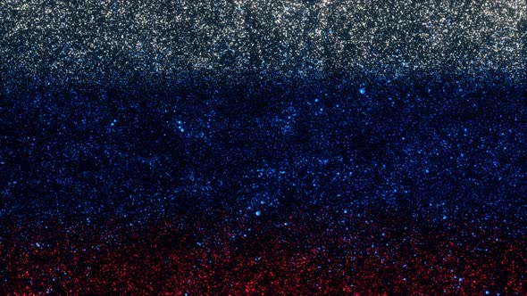 Russian Federation Flag With Abstract Particles