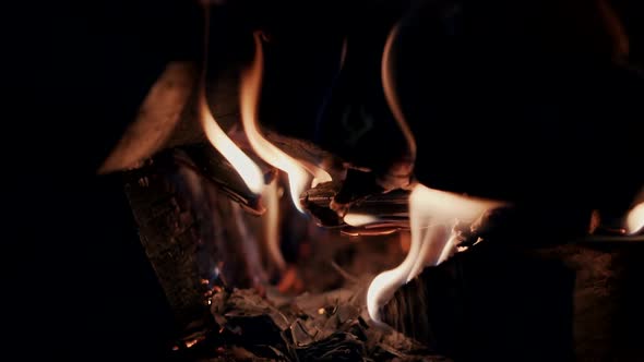 Prepare Grilling Charcoal Heat Flame For Roasting Meat. Sparking Fire In Grill On Cooking. alt