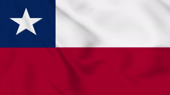 Chile  flag seamless closeup waving animation. Vd 2053