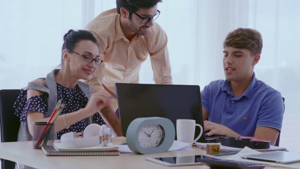 Group Meeting of Creative Business People Designer and Artist at Office Desk alt