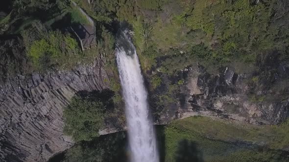 Beautiful waterfall aerial view