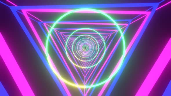 VJ Fractal kaleidoscopic background. Background motion with disco ball