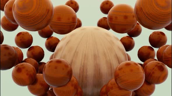 Shape of balls destructing with a moving reverse effect alt