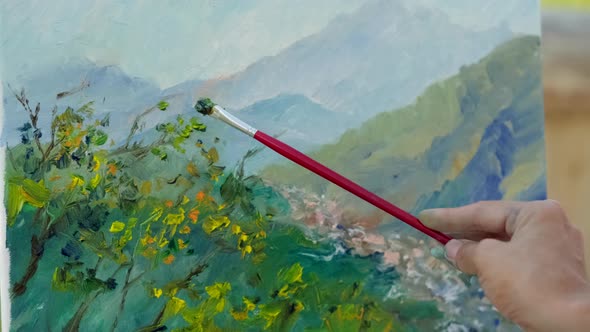 Artistic Work of Talented Artist Landscape on Canvas alt