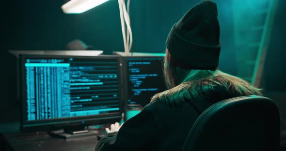 Dangerous Hooded Female Hacker Breaks Into Government Data Servers and Infects Their System with a alt