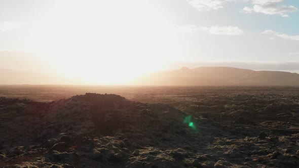 moss fields in Iceland at sunset alt