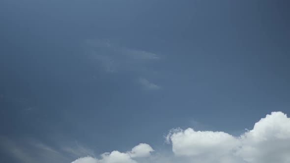 4K Time Lapse Of Beautiful Blue Sky With Clouds Background, Blue Sky ...