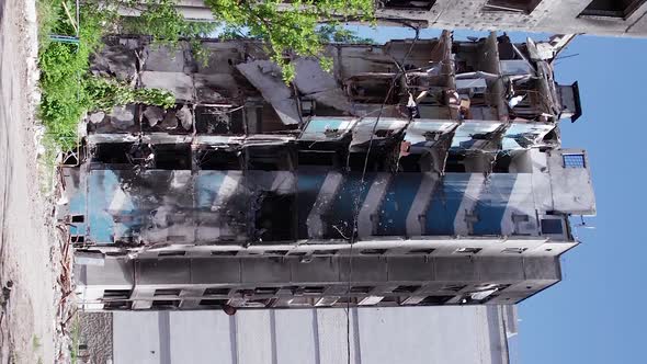 Vertical Video of the Destruction in Borodianka Ukraine During the War alt