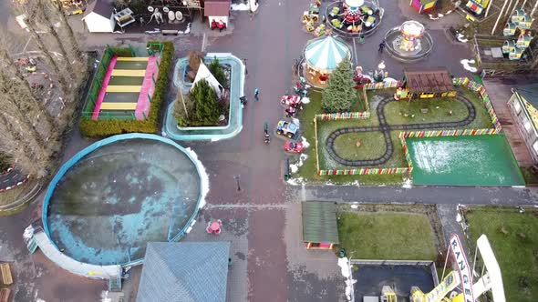 Aerial View of Gagarin Park and Amusement Park Near Victory Park Pobedy in Saint Petersburg, Russia