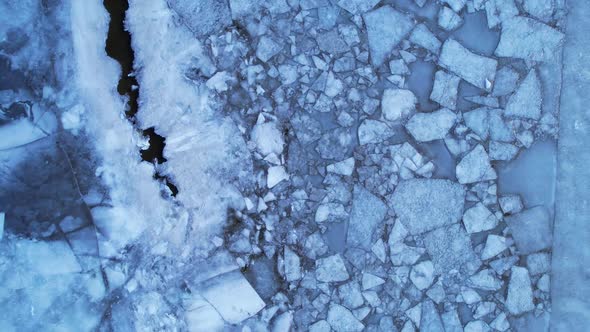 Icebergs Drone Aerial Video Top View  Climate Change and Global Warming