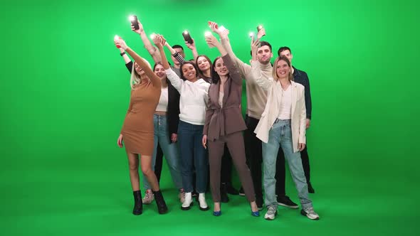 Crowd of People of Different Ages Dancing at a Music Concert People in Protective Medical Masks alt