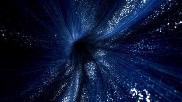 Looped Dark Blue Abstract and Hypnotizing Wormhole