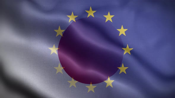 EU Japan Flag Loop Background 4K