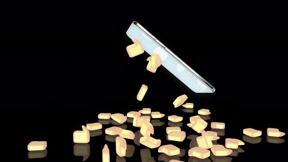 New notifications and chat messages are showered from the phone screen. alt