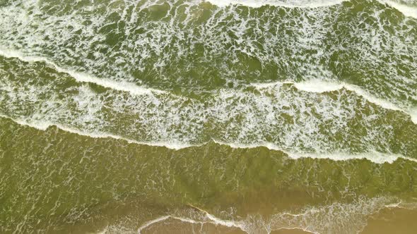 Stunning Sea Waves From A Light Green Color Deep Ocean In Wladyslawowo, Poland On Summer Season. - A alt