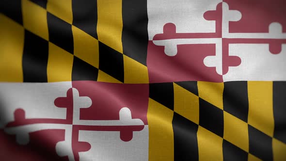 Maryland State Flag Blowing In Wind alt