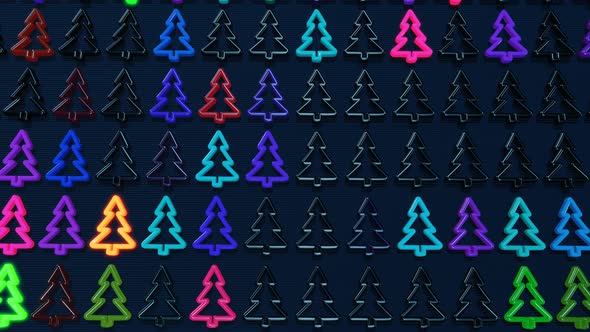 Christmas Card with Multicolor Garland Light Bulbs in Form of Christmas Tree on Plane alt