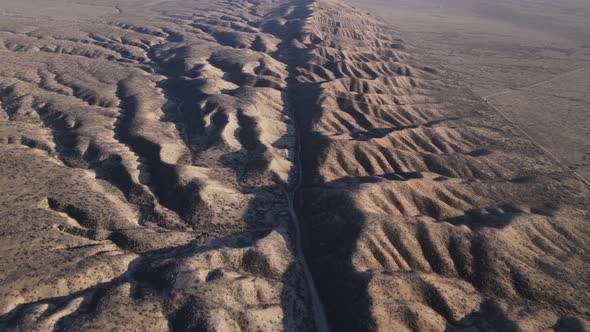 Aerial of the San Andreas Earthquake Fault near Los Angeles alt