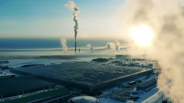 Plumes of Smoke Going From Greenery Premises alt