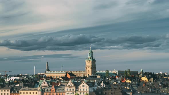 Stockholm, Sweden. Scenic Skyline View Of Old Town With Tower Of Storkyrkan - The Great Church Or alt