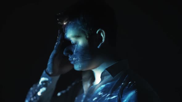 Depression Stress Loneliness Feeling Man Raindrops alt