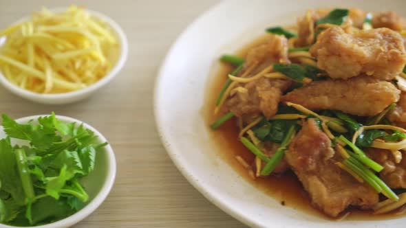 Stir Fried Fish with Chinese Celery - Asian food style alt