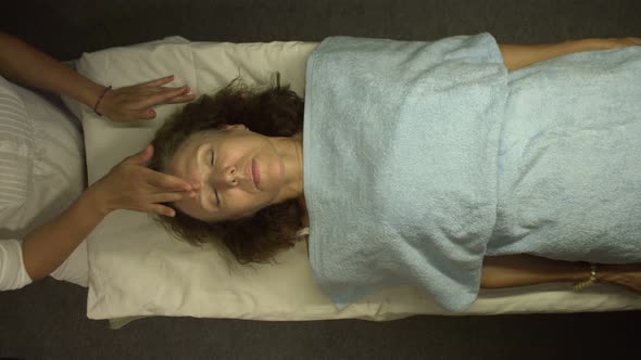 Facial Massage. Flat Lay. alt