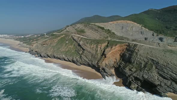 Ocean Waves and Beautiful Beach in Portugal alt