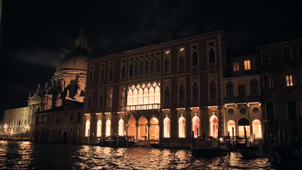 Architecture of Venice at Night View From the Central Canal alt
