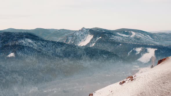 The Red Ridge rock Eastern slope of the Torgash ridge Mountains Russia Siberia Krasnoyarsk alt