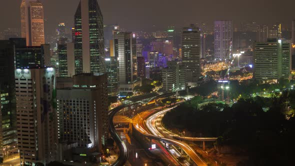 Skyline Night Kuala Lumpur with Traffic alt