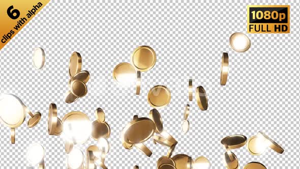Coins Falling - 6 clips alt