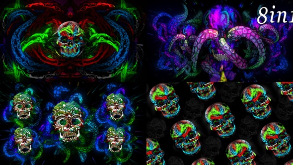 Snake Halloween Skull (8in1) alt