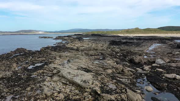 Aerial View of the Reef By Carrickfad at Narin Beach By Portnoo County Donegal, Ireland alt