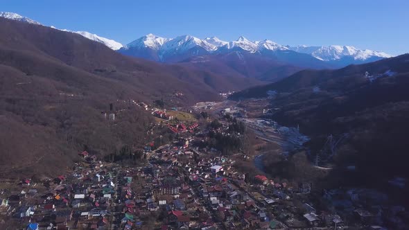 City located in mountain valley alt