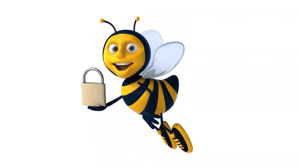 Fun 3D cartoon bee animation with alpha alt
