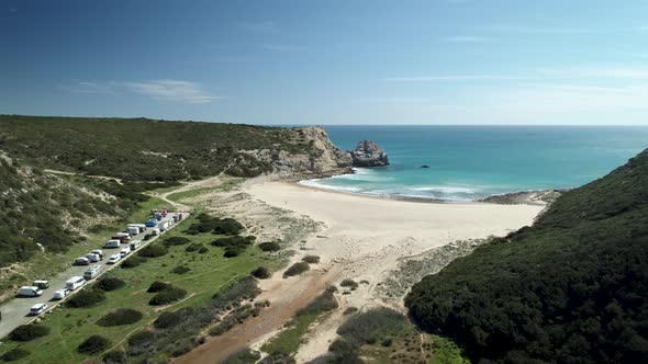 Paradise Beach In Portugal Aerial View