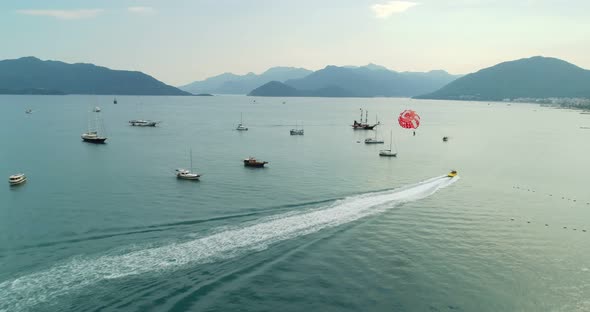 Marmaris Parasailing With Bike Chase Aerial View alt