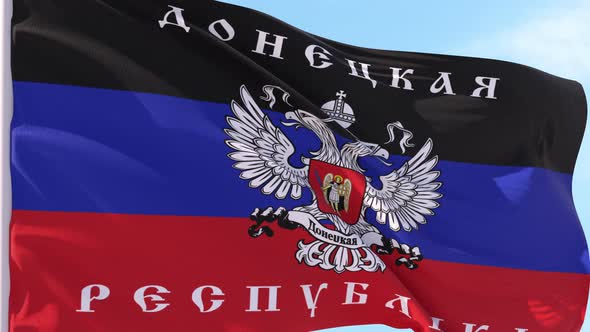 Republic Of Donetsk Shield Flag Looping Background