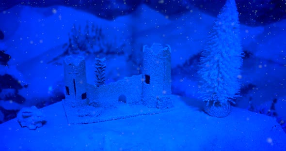 Christmas Nativity Scene Landscape Snow