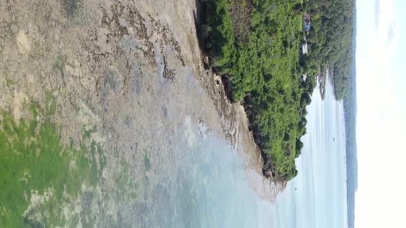 Zanzibar Tanzania  Vertical Video of the Ocean Near the Coast Slow Motion alt