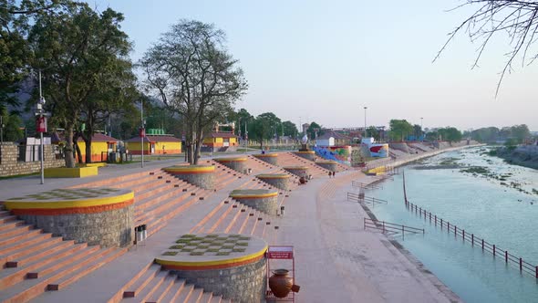 Banks of Holy River Ganges at Haridwar Uttarakhand India