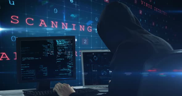 Hacker using computer alt