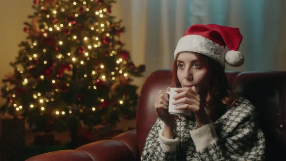 girl with cup in Christmas mood alt