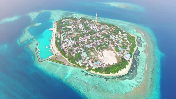 Maldives Islands Tropical Beach Aerial View 