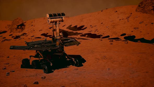 Rover on Mars Surface