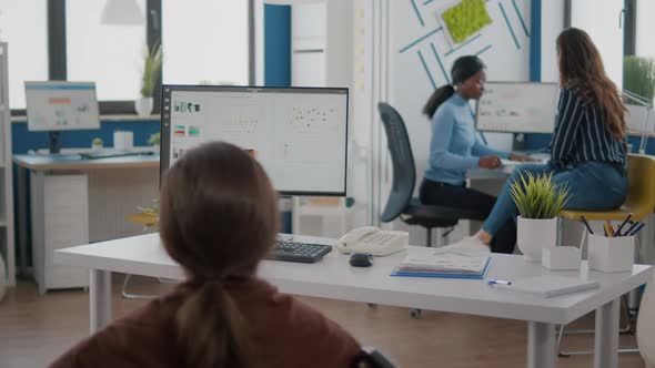 Independence Paralysed Employee Entering in Office with Wheelchair alt