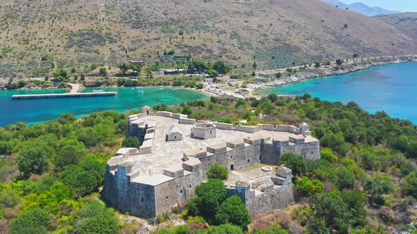 Aerial View of Port Palermo Castle in Albania