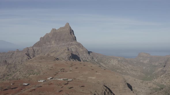 Aerial ungraded view of Brianda mount in Rebeirao Manuel in Santiago island in Cape Verde