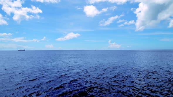 Sea Horizon From Drone
